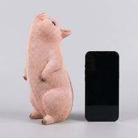 Turning Pig Statue, Large Matte Resin Outdoor Figurine, Backyard Courtyard Decor, Garden Ornament