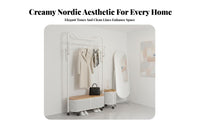 2-in-1 Design Rolling Mirror with Clothes Rail Full-Length View Rolling Mirror with Coat Rack Multi-Functional Bedroom Furnishing Modern Minimalist design for Apartment Dwellers, design Lovers, Homeowners, Entryway, Dorm Room, Clothing shop