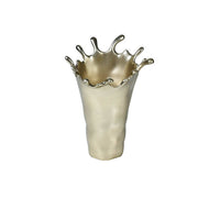 Decorative Vase Gold-Toned Vase Shiny Tabletop flower pot for Home Decor, Living Room, Coffee Table