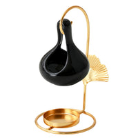 Gold Maple Leaf Hanging Incense Burner Creative Aromatherapy Oil Lamp Candle Warmer