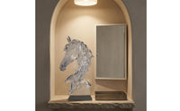 Horse-Head Sculpture Solid Base Horse Head Sculpture Transparent Home Decor