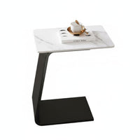 Slide-Under Design C-Shaped Snack Table Modern design C-Shaped Couch Table Movable Household Furniture Space-Saving for Apartment Dwellers, Home Workers, Homeowners, Small Spaces, Living Room, Bedroom