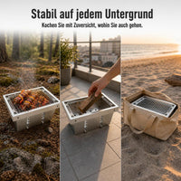 Portable Stainless Steel Folding Mini BBQ Grill with Charcoal Stove for Home Outdoor Camping