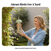 Decorative Design Wild Bird Feeder Weather Resistant Wild Bird Dispenser Easy to Refill for Garden Enthusiasts, Backyard