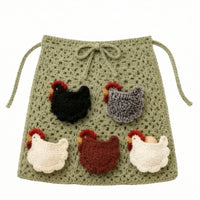 Handmade Egg Gathering Apron with Chicken Pockets Rustic Egg Collecting Apron with Chicken Pockets Whimsical Charming for Homesteaders, Backyard Farm