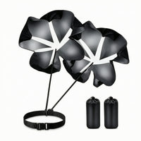 Double Canopy Resistance Parachutes Running Parachutes with Adjustable Belt Heavy-Duty for Athletes, Sprint Exercises