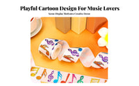 500 Pieces Music Note Stickers Waterproof Holographic Musical Note Stickers Music Symbol Sticker Roll for Gift Wrapping