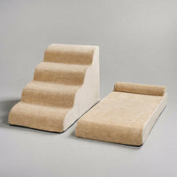Dog Steps for Bed and Sofa with Detachable Modular Design, Pet with Washable Cover, High Density Sponge Foam