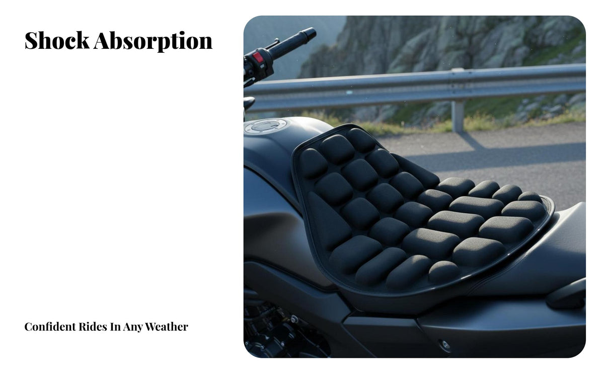 Motorcycle Seat Cushion Waterproof Breathable Motorcycle Saddle Pad Non-Slip Shock Absorbing Seat Pad for Commuters, Daily Commuting