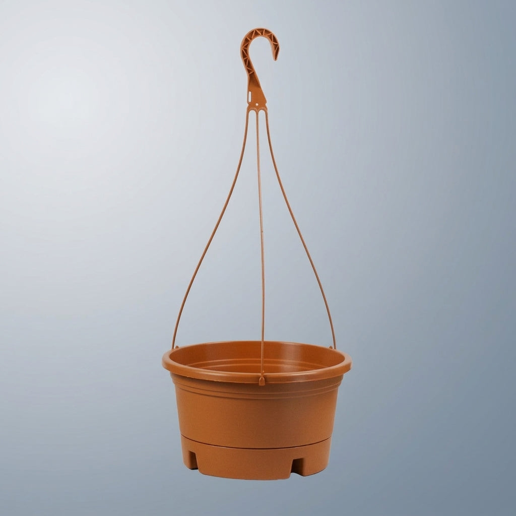 Plant Pots and Hanging Basket for Flower Pots, Textured Terracotta Wall Planter with Chains, Indoor Plant Display, Water Saving Fence Planters