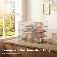 Clear Drawer Organizer Space-Saving Desktop reachory debrisproof for Desk, Adults