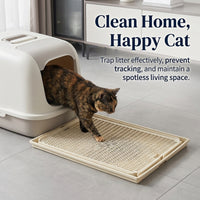 Plastic Cat Waste Mat for Box, Spliceable Anti-Tracking Pet Pad, Granule Control Catcher for Cats, Easy Clean Feline Accessory
