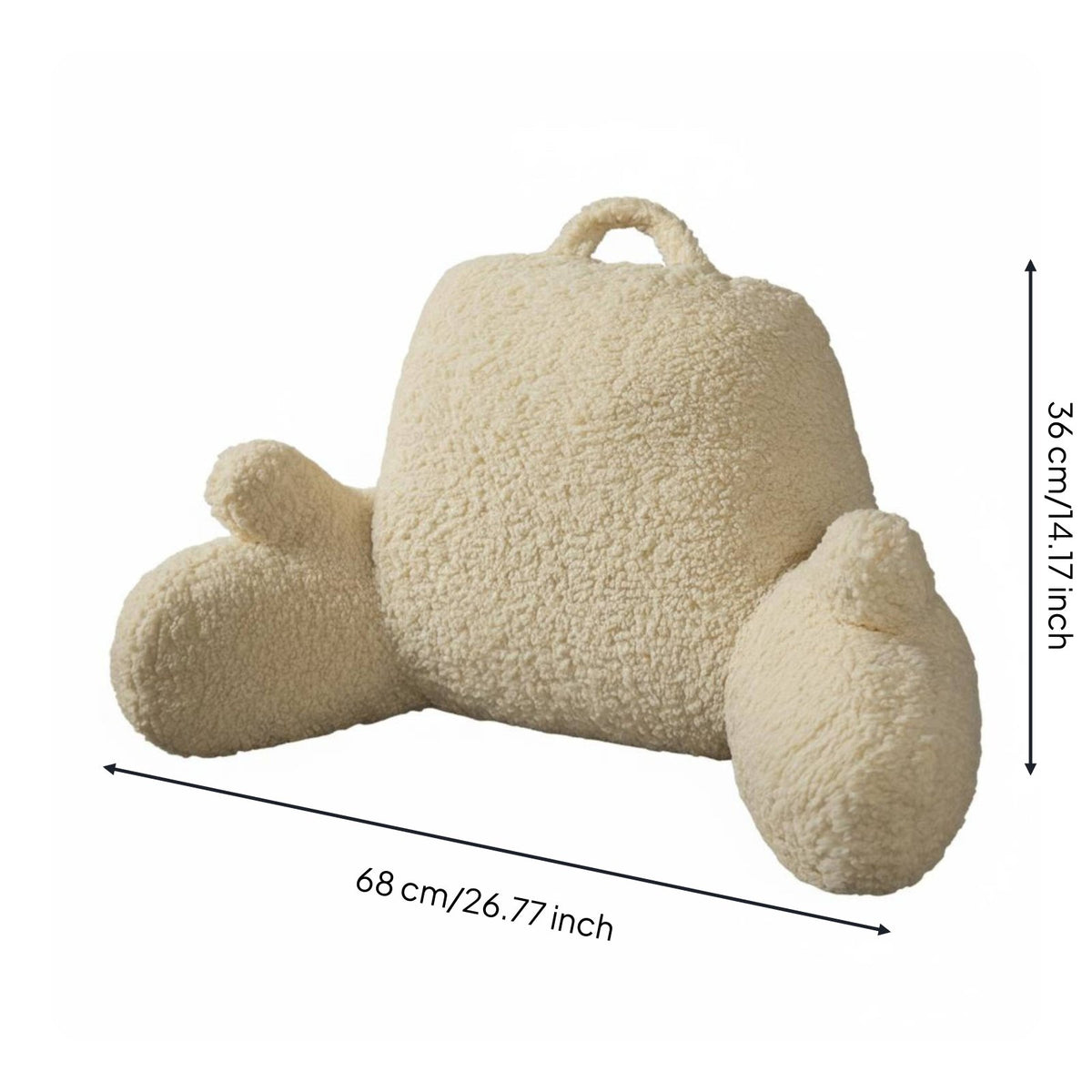 Backrest Cushion Ergonomic Design Fuzzy Bed Lounger Pillow Skin-Friendly Sherpa Waist Support Cushion for Office Workers, Dorm Room
