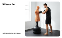 Fillable Base Silicone Man Sandbag Long-Lasting Freestanding Punching Training Partner Heavy-Duty Human Torso Striking Target Quick Rebound for Combat Artists, Fitness Enthusiasts, Beginners, Home Gym, Dojo, Garage, Office