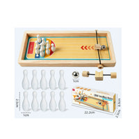 Compact Bowling Game with Launcher Smooth Mini Bowling Game Miniature Toy Classic for Office Workers