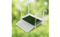 Adjustable Turtle Climbing Dock Non-Slip Turf Acrylic Turtle Basking Dock Multifunctional Above Tank Basking Resting Area for Turtles, Reptiles