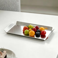 Handle Slot Hosting Accessory Metal Serving Tray Kitchenware Easy to Clean