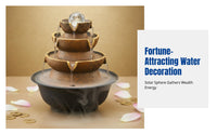 Resin Flowing Water Feng Shui Wheel, Mini Wealth Accent, Entryway, Living Room, Modern Tranquil
