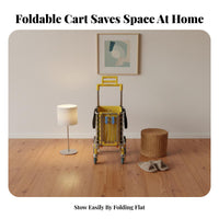 Foldable Stair Climbing Cart Multifunctional Stair Climbing Shopping Cart Heavy Duty Aluminum Shopping Trolley for Shoppers, Stairs, Home, Supermarket
