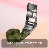 Rust Resistant Ratchet Strap Heavy Duty Ratchet Tie-down Strap High-Strength Strapping for Movers, Haulers, Transportation, Roof Rack