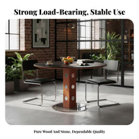 Space-Saving Round Pedestal Table Nordic Design circular table with Tripod Base Modern design Household Furniture Minimalist for Small Apartment Dwellers, Families, Homeowners, Dining Room, Home, Kitchen, Morning Dining Corner