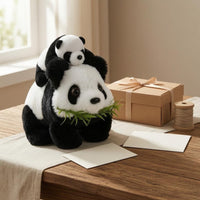 Mother and Baby Panda Toy Electronic Walking Panda Toy Soft Fuzzy Standing