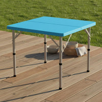 Square Folding Table Foldable Fold-in-Half Table Space-Saving Furniture for Mahjong, Outdoor, Card Entertainment