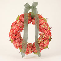 Silk Flower Wreath with Ribbon Verdant Faux Blossom Wreath Long Door Hanging for Entryway