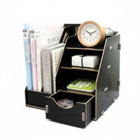 Sliding Drawer Multi-Compartment Desk Holder Space Saving Desktop Organizer Large Capacity Stationery Holder Long-Lasting for Students, Professionals, Teachers, Dorm Room, Classroom