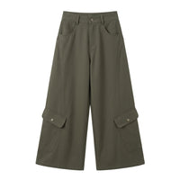Wide Leg Trousers for Women with High Waist and Loose Design, Comfortable Walking for Casual Wear and Work, Polyester