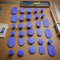 30 Pieces Textured Dent Repair Pads with Threaded Stem Oval Dent Pulling Pads Convex Straight for DIYers