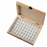 Clasp Closure Wooden Nail Storage Box Rectangular Hinged Nail Box High Capacity Manicure Case Lightweight