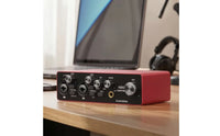 Audio Stream input/output Compatible USB Audio Interface Phantom Power Audio Interface with Combo Inputs Desktop External Sound Card Compact for Musicians, Vocalists, Home Studio