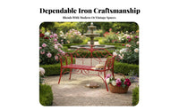 Ornate Metal Two-Seater European Inspired Design Patio Loveseat for Homeowners