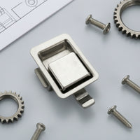 Panel Latch Lock Stainless Steel Recessed Latch with Handle Cabinet Door Lock Polished for Builders, Industrial Cabinets