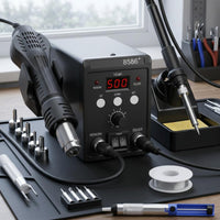 Separate Controls 2-in-1 Soldering Station Compact Soldering Rework Kit Desktop Electronic Repair Tool Black
