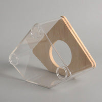 Oak Wood Hamster Bath and Hamster Sand Bath, Fan Shaped Hamster Toilet for Dwarf Hamsters, Transparent Container with Removable Lid, 142 Chars