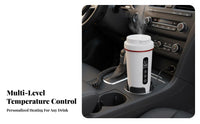 12V Heating Cup 304 Stainless Steel Liner Vehicle Electric Kettle 24-Hour Insulation Car Heating Mug for Commuters, Truckers, Road Trips, Camping