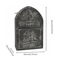 Rustic Iron Mail Box Weather-Resistant Decorative Storage Box Fully Assembled Home Decor for Garden, Entryway