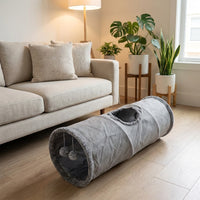 Extra Long Cat Tunnel with Suede Material, Foldable Bunny Tunnel for Indoor Play