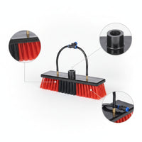 Threaded Water-Fed Brush Head Outdoor Window Cleaning Brush with Hose Inlet Extendable Streak-Clear for Homeowners