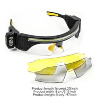 Headlight with Replacement Lenses Activated Eyeglass Headlight USB-C Eyeglass Light for Mechanics, Home Improvers, Repair Work, Inspection, Camping