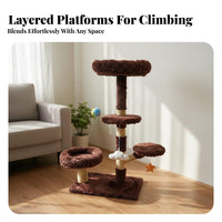 Sturdy & Stable Cat Tree Scratching Post Cozy Condos Multi-Level Cat Tree Interactive Hanging Toys Pet Supplies Easy to Assemble for Indoors, Living Room, Bedroom, Home
