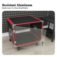 Heavy-Duty Construction 6U Rack Mount Enclosure Reinforced Corners 6U Portable Audio Cabinet coilLoaded Handles Flight Case Lockable Door for Home KTV Enthusiasts, Musicians, Event Technicians, Live Events, Music Venues, Concerts, Touring