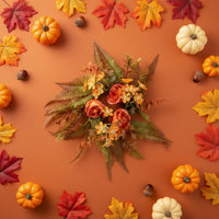 Fall Harvest Theme Berry Candle Wreath Vivid Look Autumn Wreath Centerpiece Authentic Feel Candle Loop Easy to Clean for Dining Table, Thanksgiving, Entryway, Photo Session