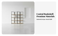 Room Divider with Shelves Minimalist Design Industrial Room Divider Bookcase Multi-Functional Freestanding Partition Screen for Retail Store, Entryway