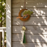 Zen Style Wooden Wind Chime Wall Decor with Pine Design for Entryway