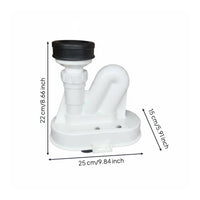 Urinal Drain Offset Connector Adjustable Design Urinal Waste Tube Adapter Leak-Resistant Gasket Plumbing Fitting for Contractors, Commercial Restroom