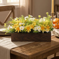 Wooden Blossom Table Decor Wood Grain Artificial Blossom Arrangement Realistic Look Home Decoration