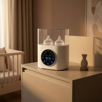 2-in-1 Baby Bottle Warmer and Sterilizer Gentle Defrosting Bottle Warmer with Sterilizer Double Temperature Control for Parents, Newborns, Nursery, Kitchen